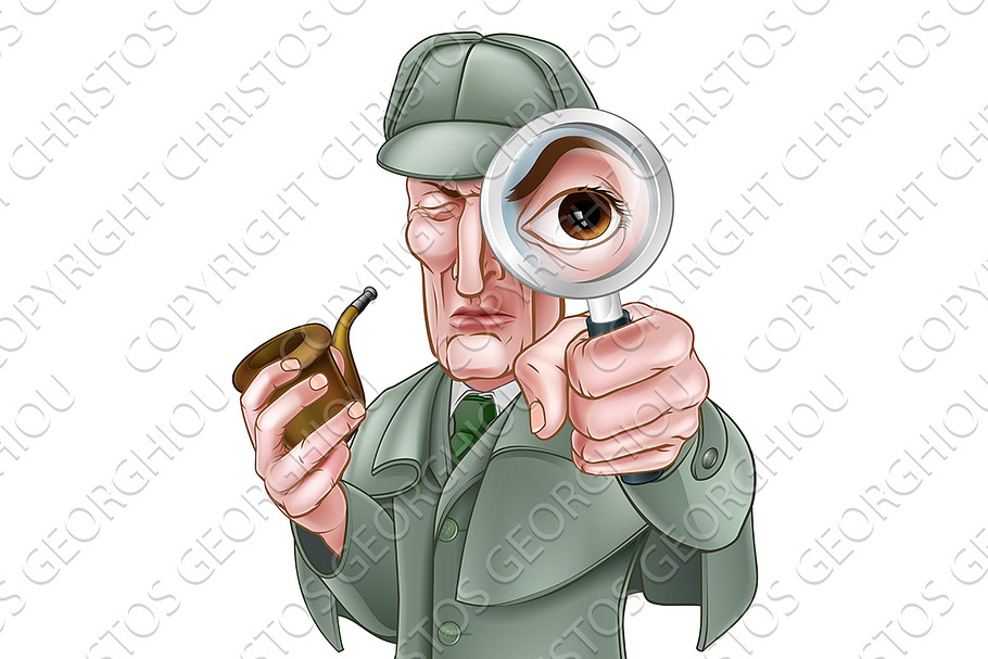 Sherlock Holmes Detective Cartoon