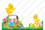 Chicks and Easter Eggs Basket Field