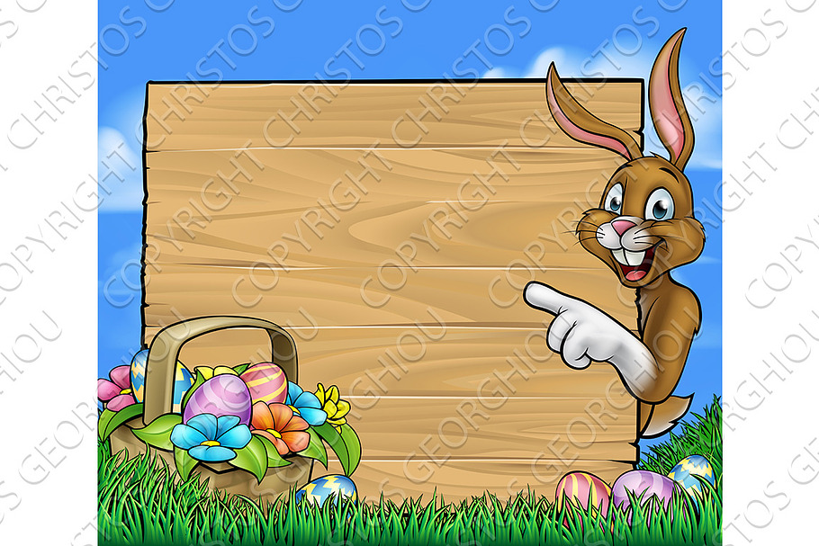Easter Bunny Sign Background