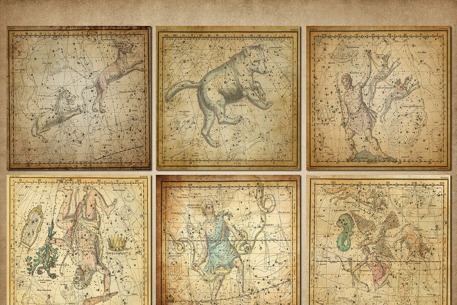 Antique Star Maps Backgrounds in Textures - product preview 8