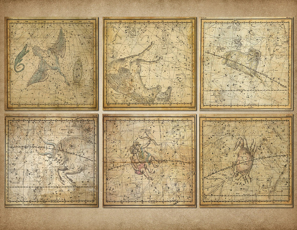 Antique Star Maps Backgrounds in Textures - product preview 1