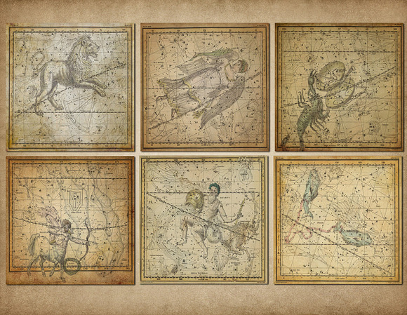 Antique Star Maps Backgrounds in Textures - product preview 2