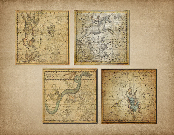 Antique Star Maps Backgrounds in Textures - product preview 3
