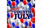 Fourth of July American Flag Balloons Background
