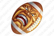 Angry American Football Ball Sports Cartoon Mascot