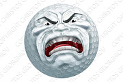 Angry Golf Ball Sports Cartoon Mascot
