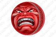 Angry Ball Cricket Sports Cartoon Mascot