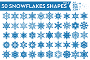 50 Snowflakes Vector Shapes Vol.2