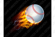 Baseball Ball on Fire