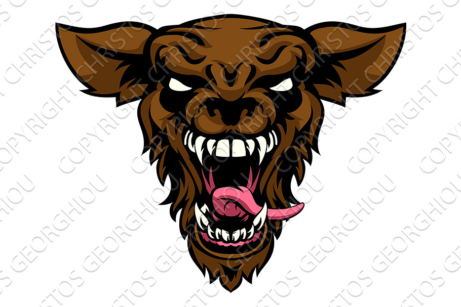 Scary Wolf or Werewolf Mascot in Illustrations - product preview 8