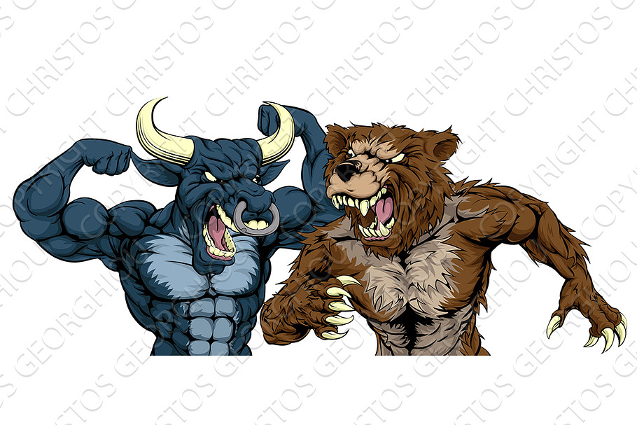 Bear Versus Bull Concept in Illustrations - product preview 8