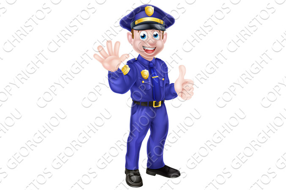 Cartoon Policeman in Illustrations - product preview 8