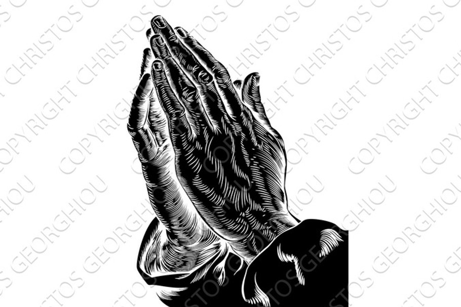 Praying Hands in Illustrations - product preview 8