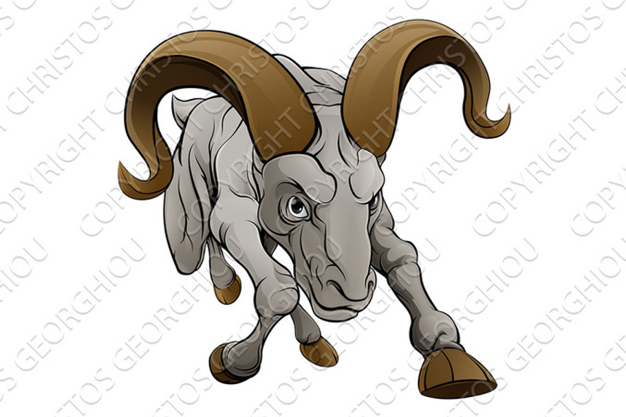 Ram Charging Sports Mascot in Illustrations - product preview 8