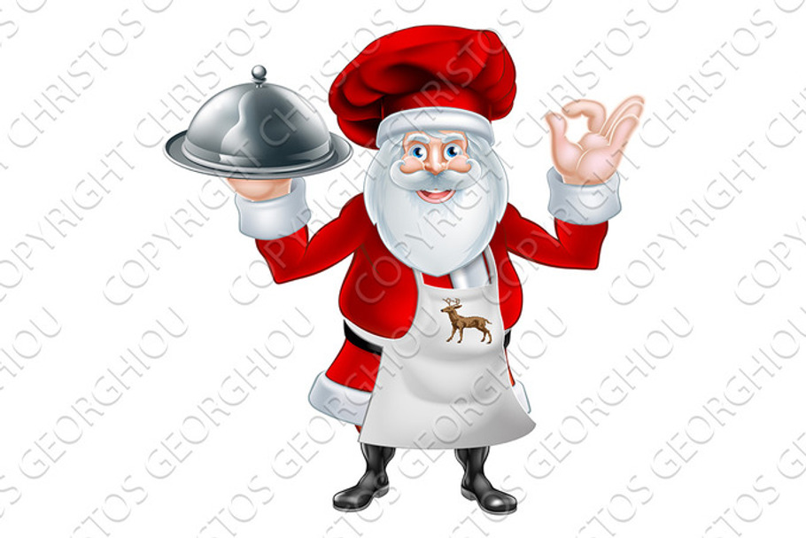 Santa Chef Christmas Dinner Concept in Illustrations - product preview 8