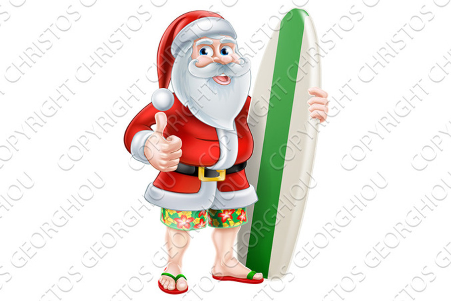 Cartoon Summer Santa in Objects - product preview 8