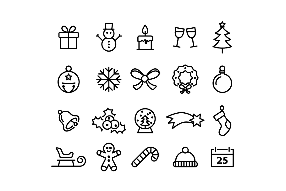 CHRISTMAS - vector line icons