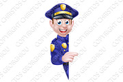 Cartoon Police Man Sign