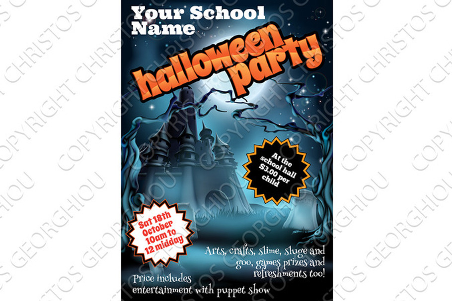 Halloween Party Flyer Poster in Textures - product preview 8