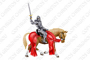 Medieval Sword Knight on Horse
