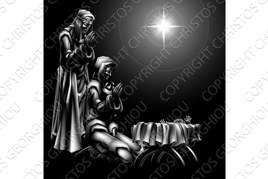 Nativity Scene in Illustrations - product preview 8