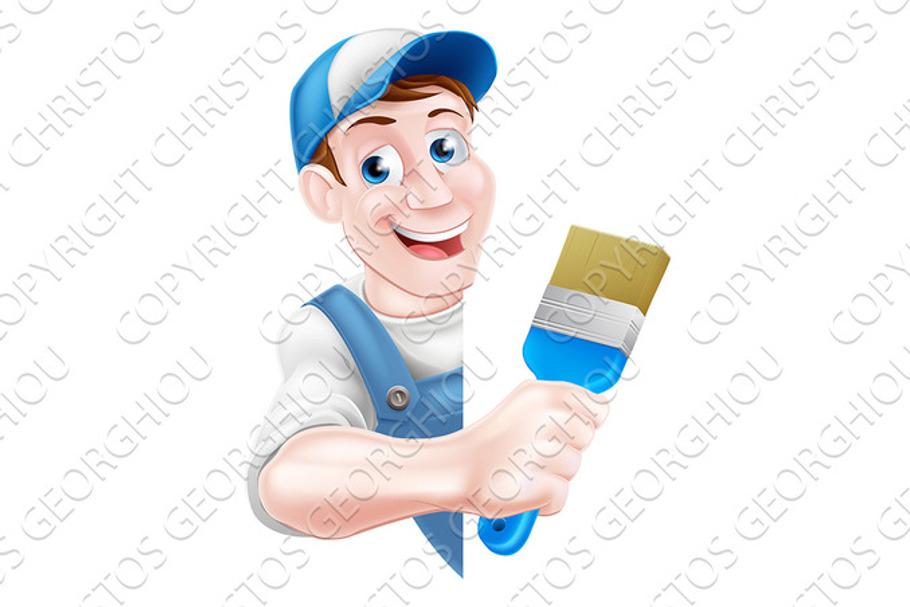 Cartoon Painter Decorator in Illustrations - product preview 8