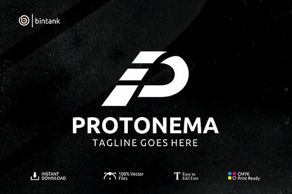 Protonema -Letter P Logo in Logo Templates - product preview 3
