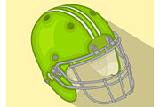 American Football Helmet isometric flat 