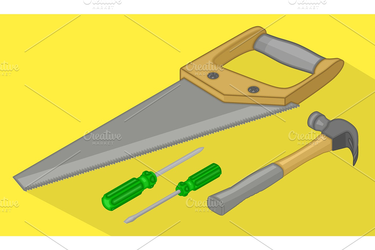 Tools isometric flat vector 3d illustration.  in Objects - product preview 8