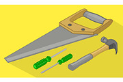 Tools isometric flat vector 3d illustration. 