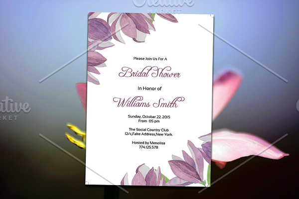 Watercolor Bridal Shower Invitation
