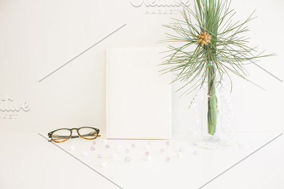 Sunglasses Book and Leafs in Print Mockups - product preview 1