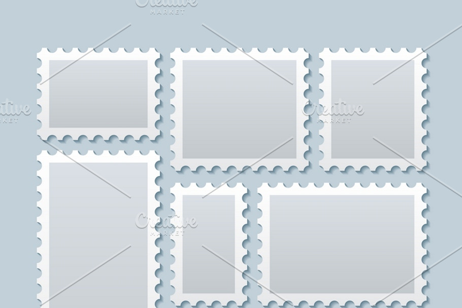 Blank postage stamps in Illustrations - product preview 8