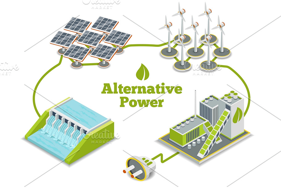 Alternative energy generators in Illustrations - product preview 8