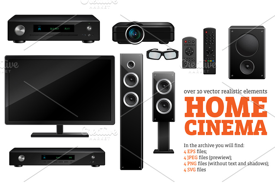 Home Cinema Set in Objects - product preview 8