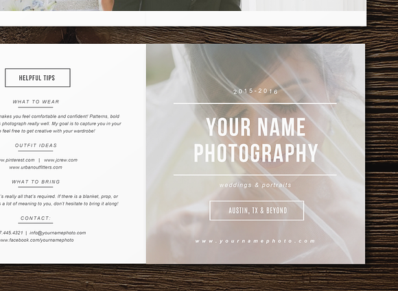 Minimal Photography Pricing Trifold in Brochure Templates - product preview 1