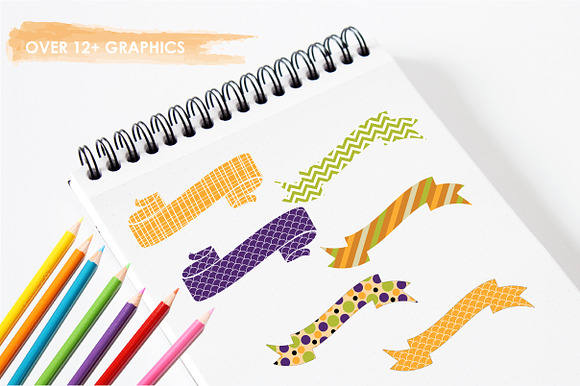 Halloween Banners illustration pack in Illustrations - product preview 2