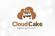 Cloud Cake Logo Template Design