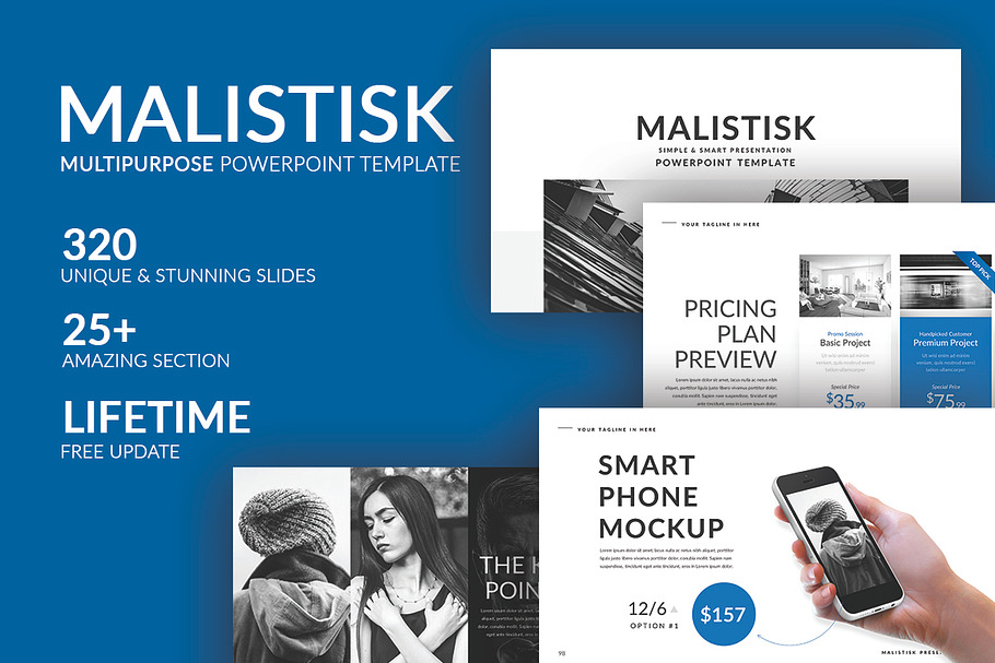Malistisk Multipurpose Powerpoint in PowerPoint Templates - product preview 8