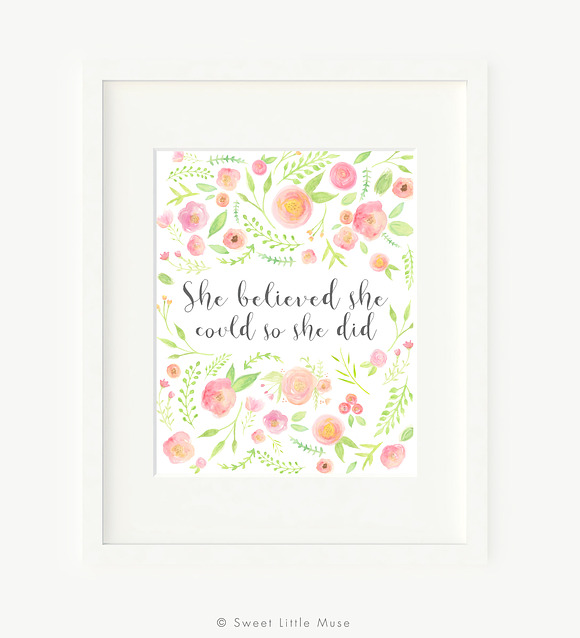 Printable Wall Art Quote Watercolor in Illustrations - product preview 1