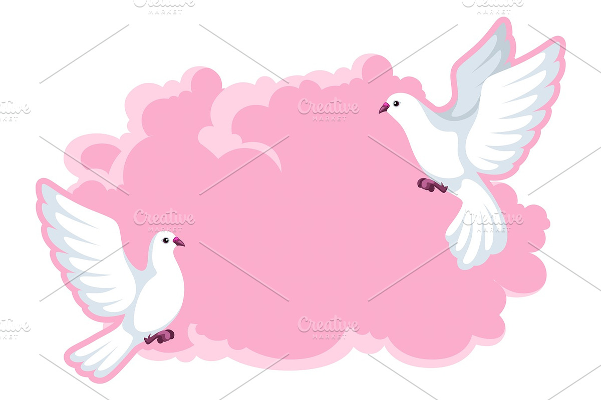 Background with white doves. Beautiful pigeons faith and love symbol in Objects - product preview 8