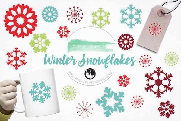 Winter Snowflakes illustration pack