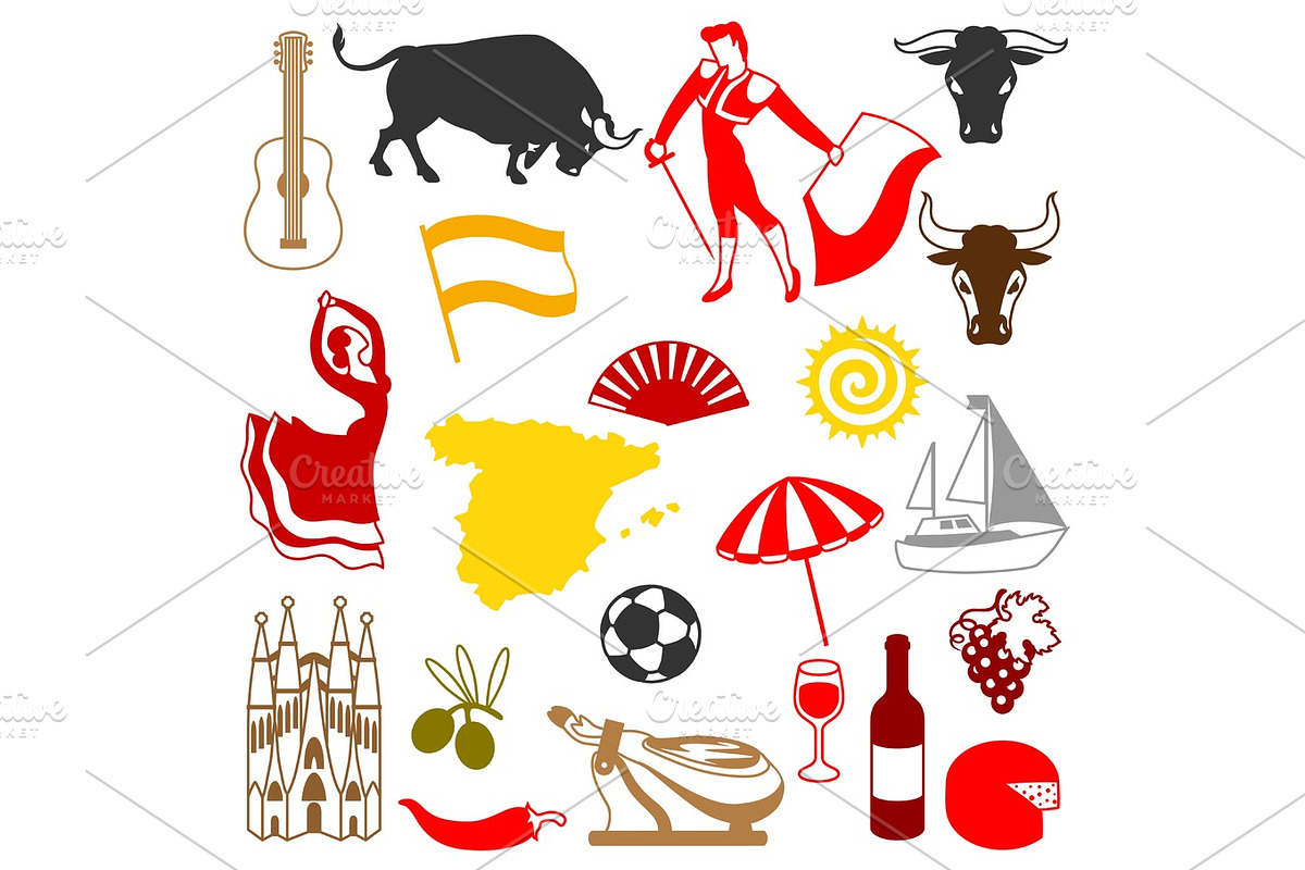 Spain icons set.  in Objects - product preview 8