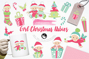 Girl Christmas Babies illustrations