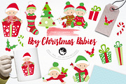 Boy Christmas Babies illustrations
