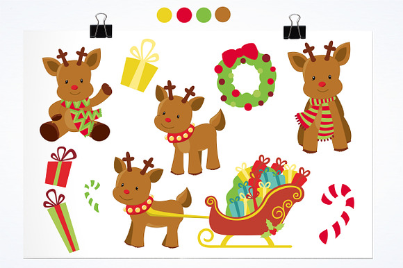 Baby Rudolf illustration pack in Illustrations - product preview 1