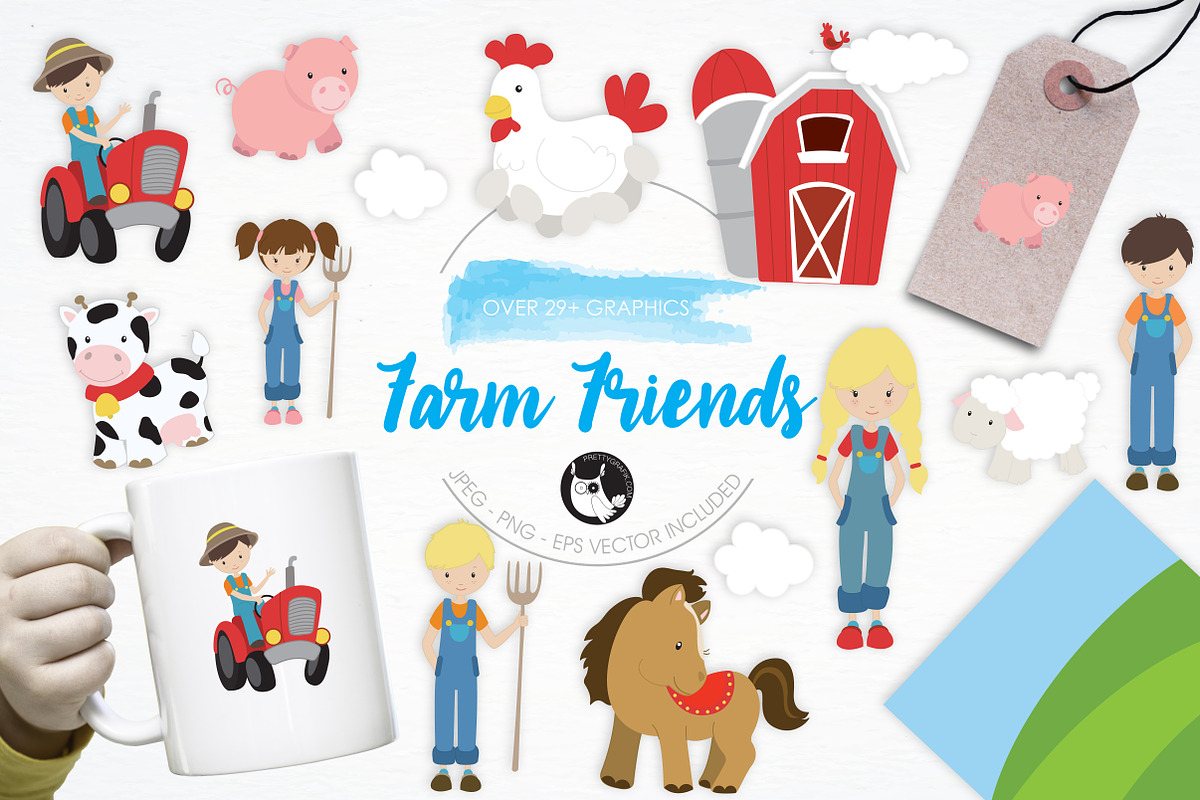 Farm Friends illustration pack in Illustrations - product preview 8
