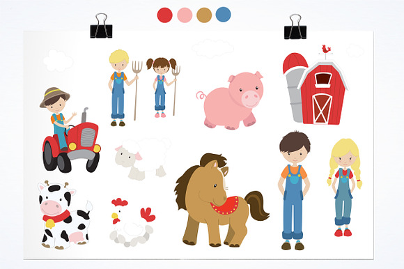 Farm Friends illustration pack in Illustrations - product preview 1