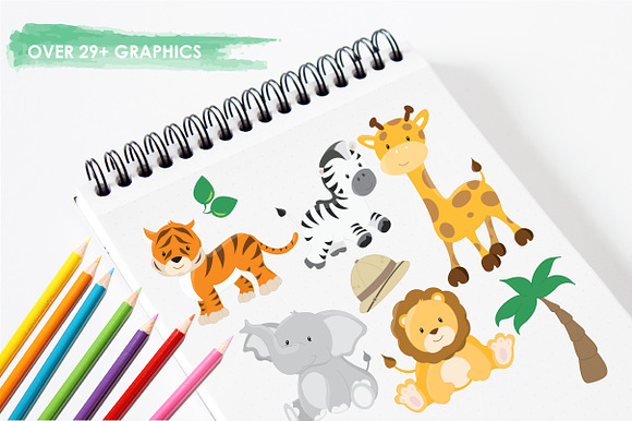 Safari Animals illustration pack in Illustrations - product preview 2