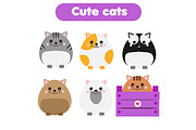Cute cats vector icons